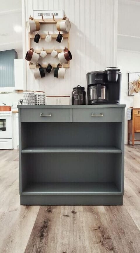 Coffee station, provides tea and sweetners.