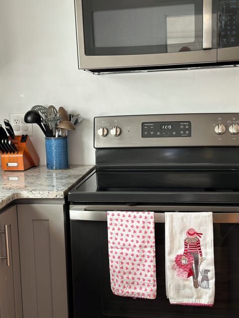 Enjoy the fully stocked kitchen