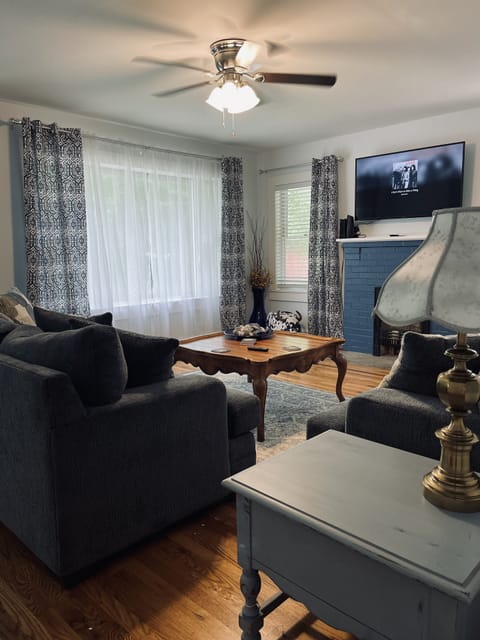 Living room with cable television, comfortable sofas (sleeper sofa)