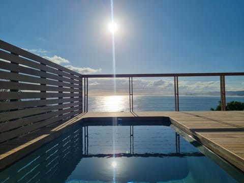 The pool with a view of the ocean.