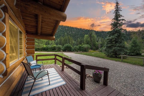 River Stone Cabin at Twilight