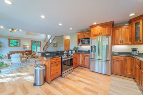 Kitchen and with counter setting
