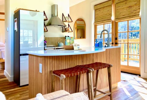 The stocked kitchen has all the appliances you need and more.