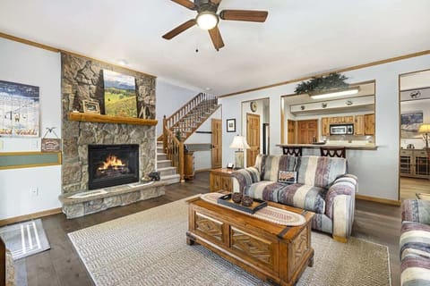 Living room with fireplace