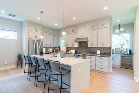 Our chef's style features Bosch appliances, a wine fridge, gas stove and more.