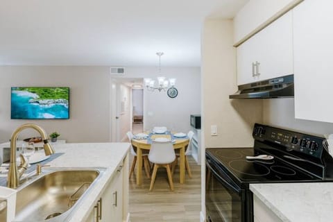 You can watch TV from the kitchen!