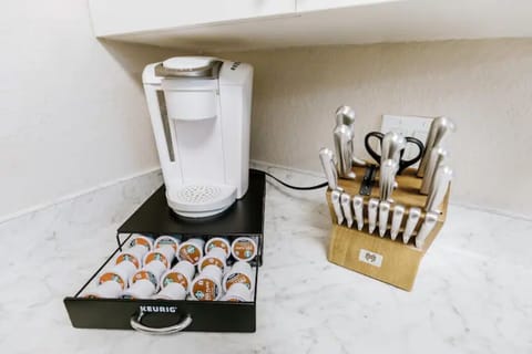 Our kitchen includes a Keurig for your personal enjoyment.