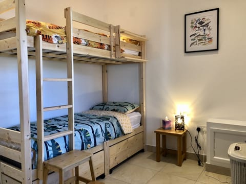 Sturdy bunks for children or adults. Grown ups bed linen also available!