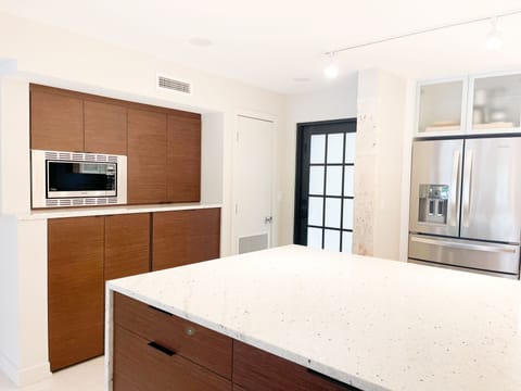 Kitchen with microwave