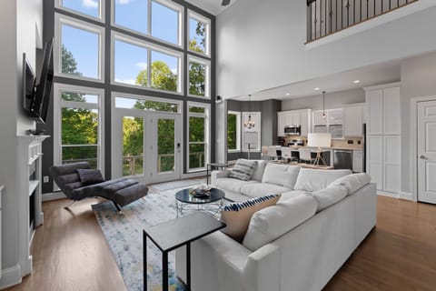 Living Room open to the kitchen with a view!