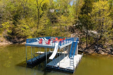 Large double deck dock w/ slide