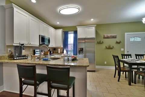 Bar area overlooking the spacious kitchen