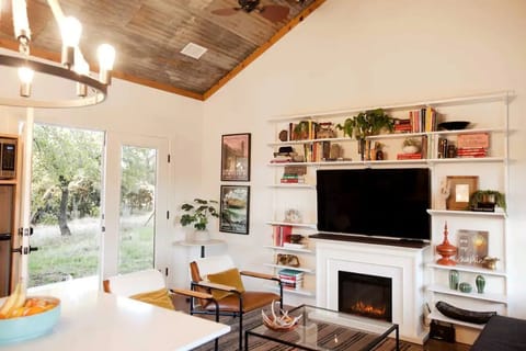The living room is bright and cozy