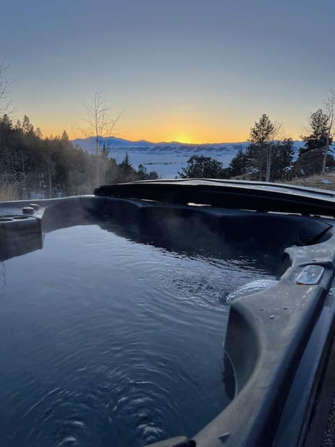Comfy hot tub with stunning views