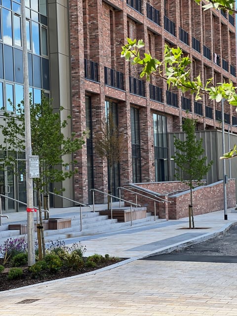 Back entrance through spinner way. Parking facility is on the street entrance.