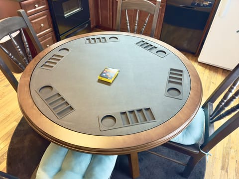 Dining Table Top flips over for Card Table