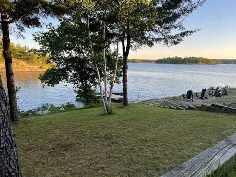 Private sandy & rocky shoreline (400'+) point with 2 quiet coves on either side