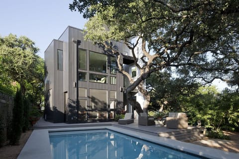 View of the main rental space and pool