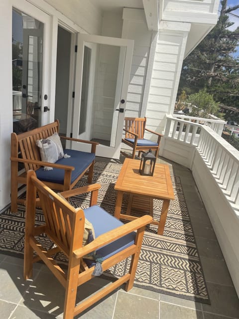 Sunny front balcony with French Doors off the living room