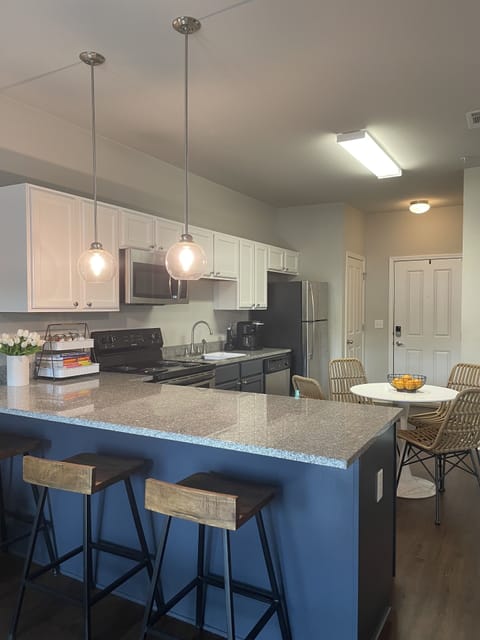 Kitchen is perfect for everything from morning coffee to late night snacks