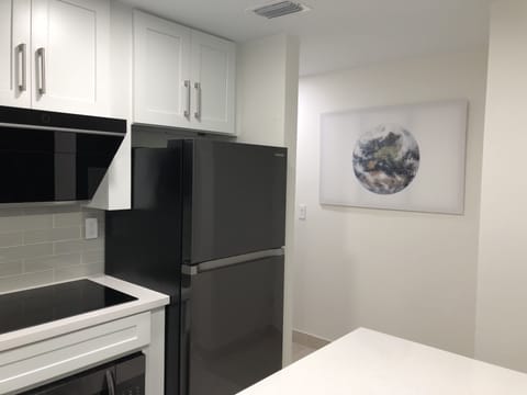 Large Fridge & Freezer 
(and photo featuring Access to the Bed Room & Bathroom)