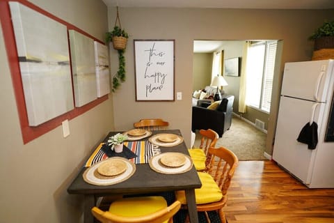 Kitchen table looking into the living room