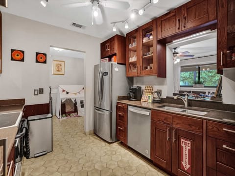 Our kitchen is stocked & ready for any & all meals you plan on making during your stay