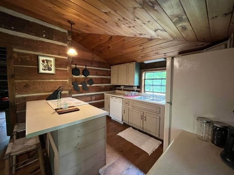 Fully stocked kitchen.