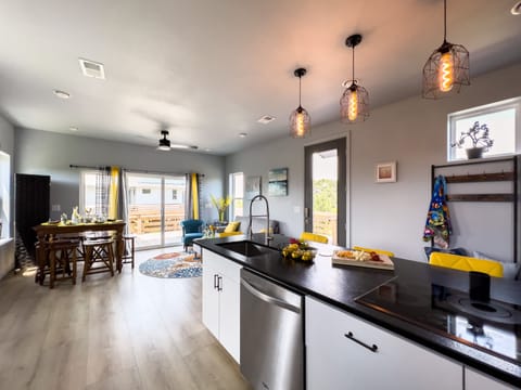 9ft bar with dishwasher sink and 5 burner glasstop stove