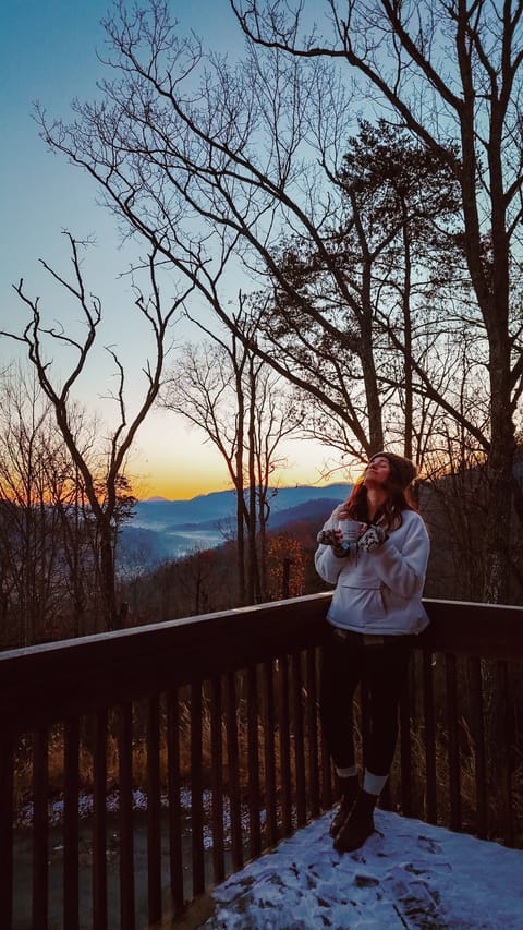 Morning coffee above the clouds in your own spacious deck.