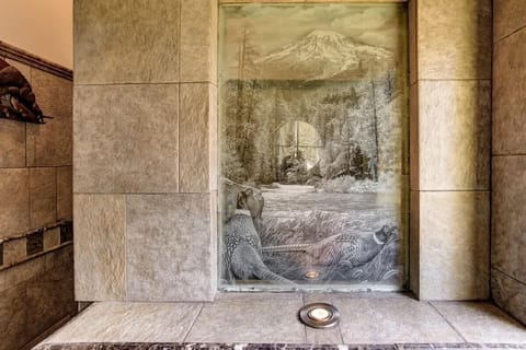 A wall of glass that is also art