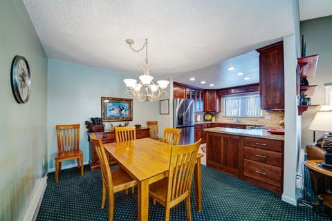 Dining open to the kitchen