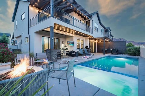 Enjoy your own private pool, hot tub and fire pit