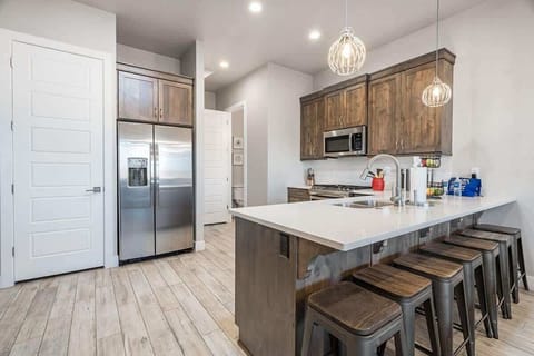 Kitchen with bar seating for 6