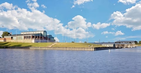 Explore nearby waterfront views and enjoy breezy walks outside.