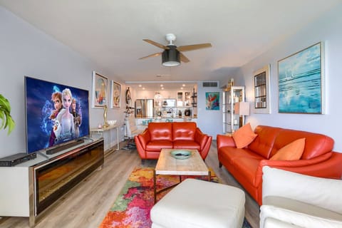 Tastefully Decorated Living Room with Flat Screen Smart TV