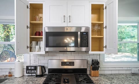 Kitchen amenities all included.