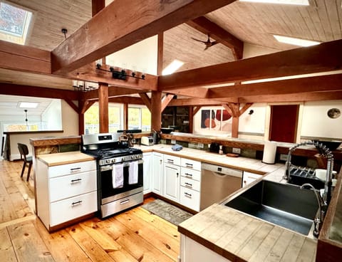 Kitchen has everything you need to cook for a large group with style 