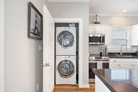 Washer and Dryer included - PLUS, we even provide a few laundry pods to get your started. Never fret over running out of clean clothes - you may just consider extending your stay at The Coastal Hourglass.