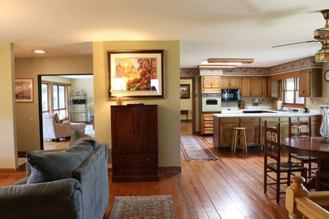 Open Kitchen and Eating area surrounded by Blue Ridge Mountain Views... 