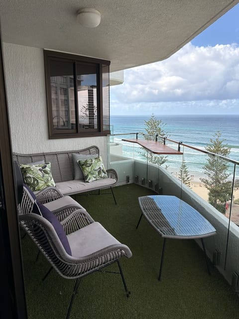 Balcony with beach view