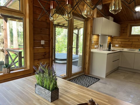 Modern open plan kitchen close to the terraces for outside eating areas