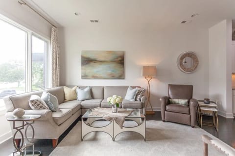 Our living room sectional sofa provides plenty of seating.
