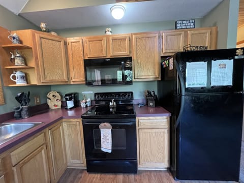 Spacious fully stocked kitchen! 