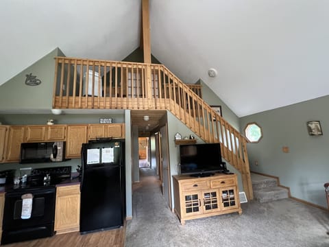 View of loft to master bedroom. 
