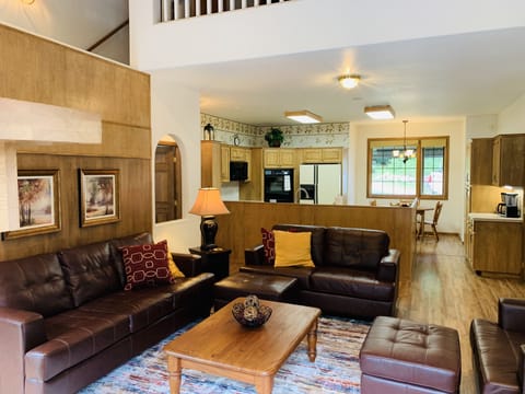 Living area with open kitchen layout.