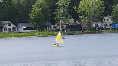 Original camps from the 1950s. Ours is the tiny gray one behind the sailboat.