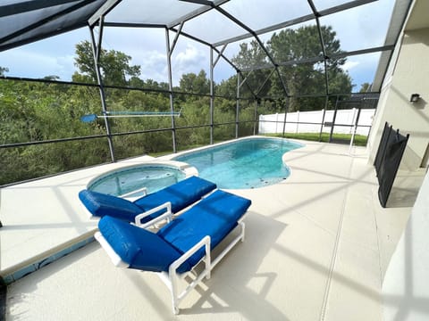 Swimming Pool and Hot Tub backing on the conservation