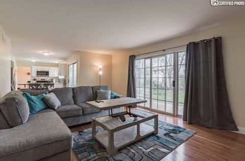 Family room has double pull-out bed in sofa.