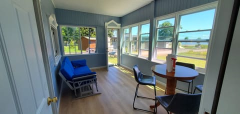 enclosed porch with a view.